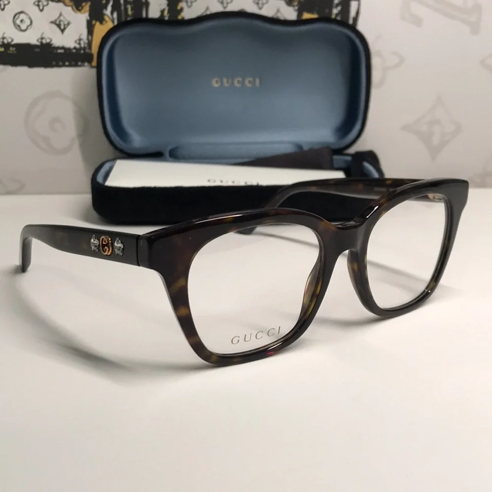 Luxury New Authentic Gucci GG0349O 006 Eyeglasses